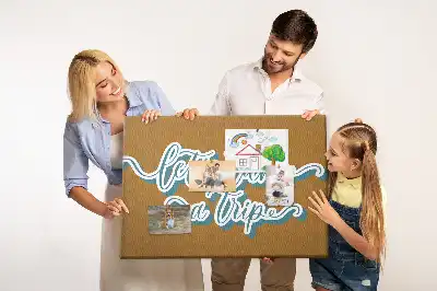 Printed Let's Go on a Trip Cork Board