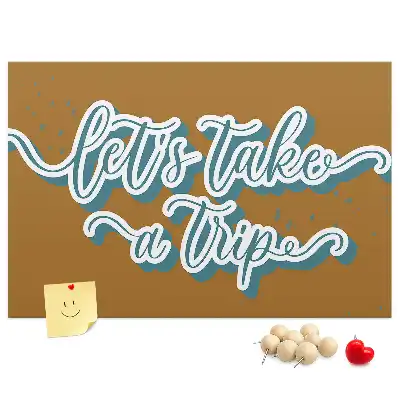 Printed Let's Go on a Trip Cork Board