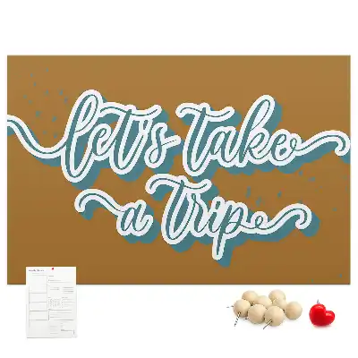 Printed Let's Go on a Trip Cork Board