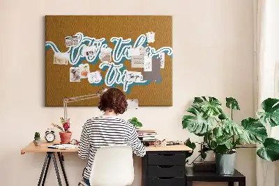 Printed Let's Go on a Trip Cork Board