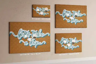 Printed Let's Go on a Trip Cork Board