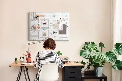 Weekly Planner Printed Cork Memo Board