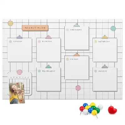 Weekly Planner Printed Cork Memo Board