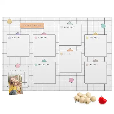 Weekly Planner Printed Cork Memo Board