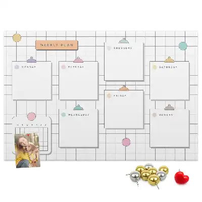 Weekly Planner Printed Cork Memo Board