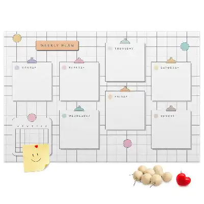 Weekly Planner Printed Cork Memo Board