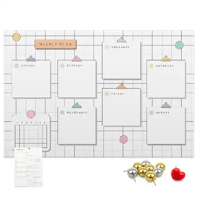 Weekly Planner Printed Cork Memo Board