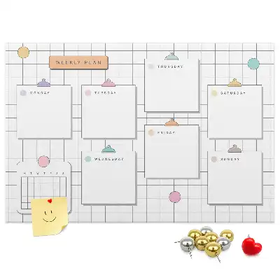 Weekly Planner Printed Cork Memo Board