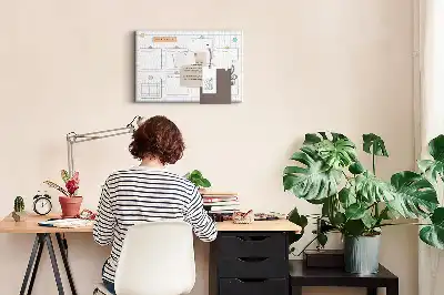 Weekly Planner Printed Cork Memo Board
