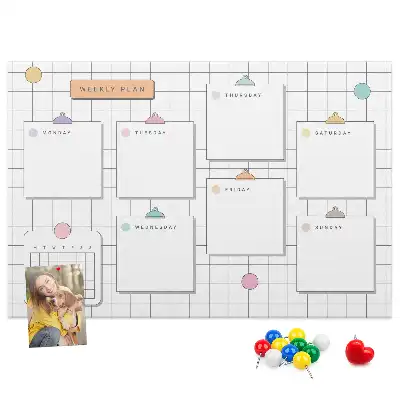 Weekly Planner Printed Cork Memo Board