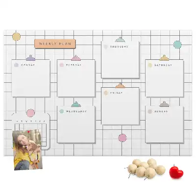Weekly Planner Printed Cork Memo Board