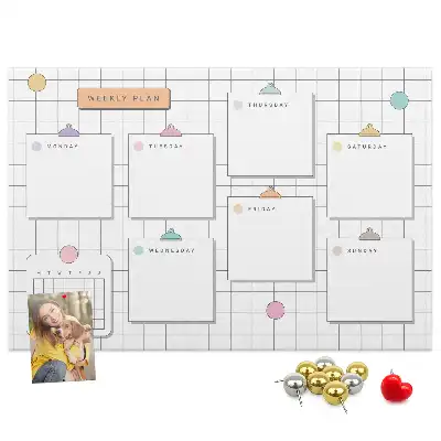 Weekly Planner Printed Cork Memo Board