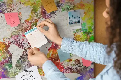 Printed Cork Board Watercolor world map
