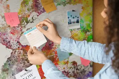 Printed Cork Board Watercolor world map