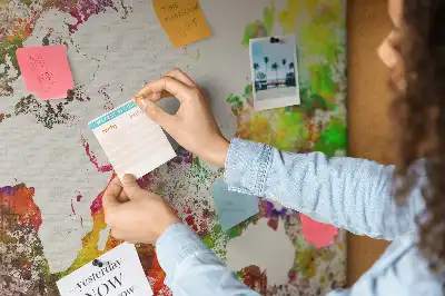 Printed Cork Board Watercolor world map