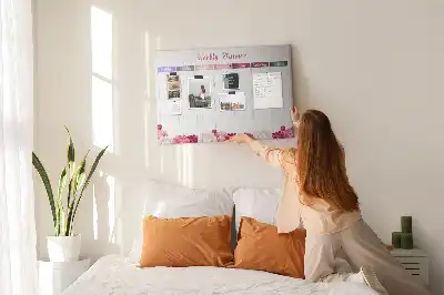 Weekly Floral Printed Cork Memo Board