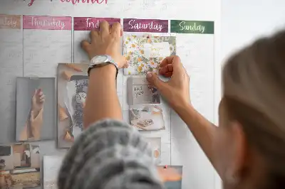 Weekly Floral Printed Cork Memo Board