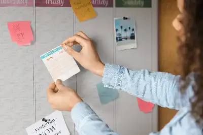 Weekly Floral Printed Cork Memo Board