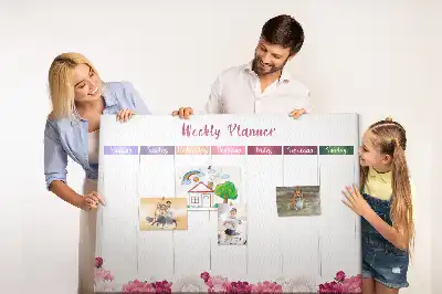 Weekly Floral Printed Cork Memo Board