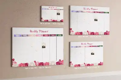 Weekly Floral Printed Cork Memo Board