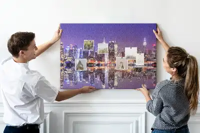New York at Night Printed Cork Board