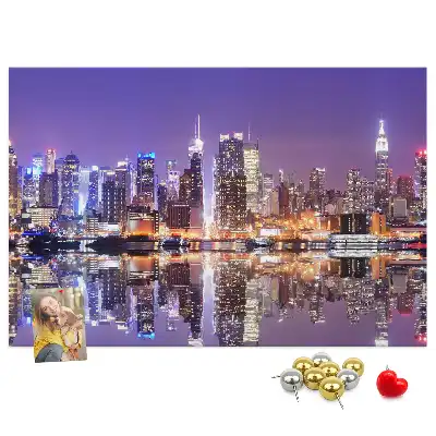 New York at Night Printed Cork Board