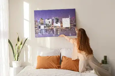 Printed Cork Board New York at night
