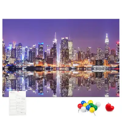 Printed Cork Board New York at night