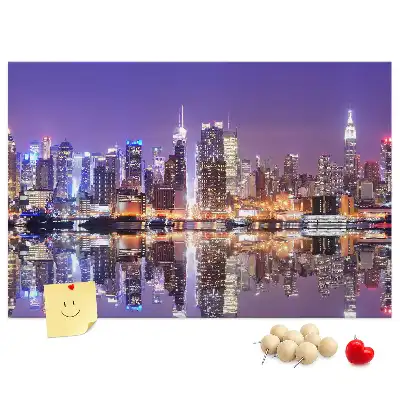 Printed Cork Board New York at night