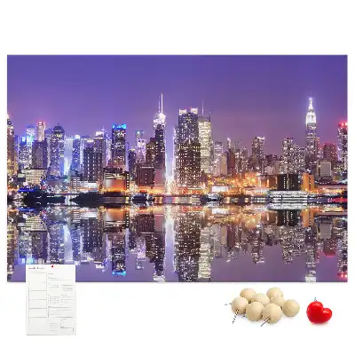 New York at Night Printed Cork Board