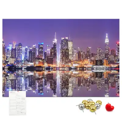 Printed Cork Board New York at night