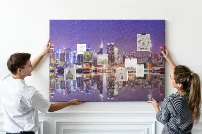 Printed Cork Board New York at night