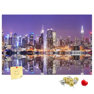 New York at Night Printed Cork Board