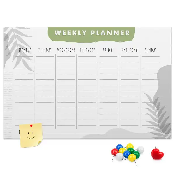 Weekly plan cork memo board