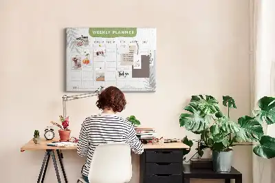 Weekly plan cork memo board
