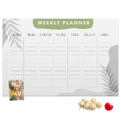 Weekly plan cork memo board