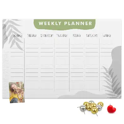 Weekly plan cork memo board