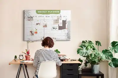 Weekly plan cork memo board
