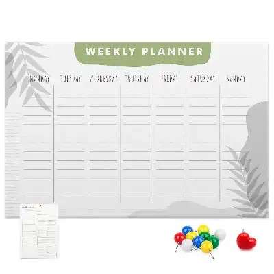 Weekly plan cork memo board