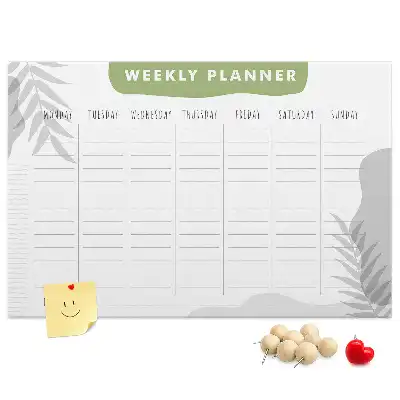 Weekly plan cork memo board