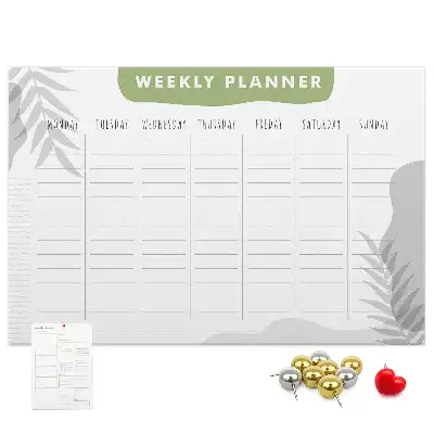 Weekly plan cork memo board