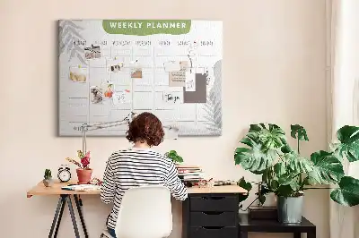 Weekly plan cork memo board