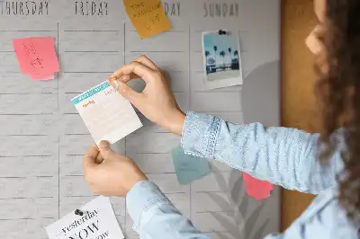 Weekly plan cork memo board