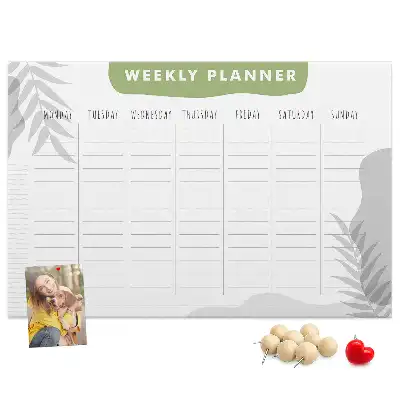 Weekly plan cork memo board