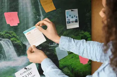 Cork memo board Waterfall among moss