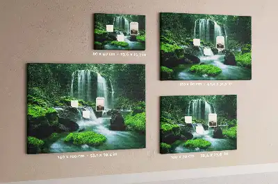 Cork memo board with waterfall among moss design