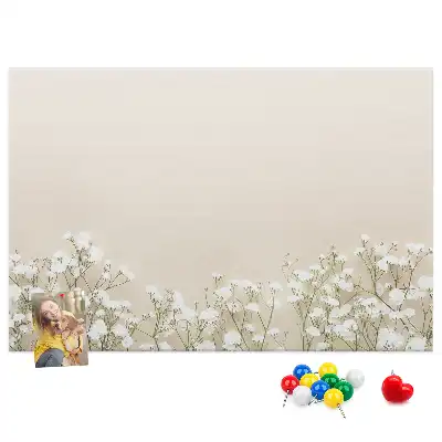 Printed Cork Memo Board Blooming flowers