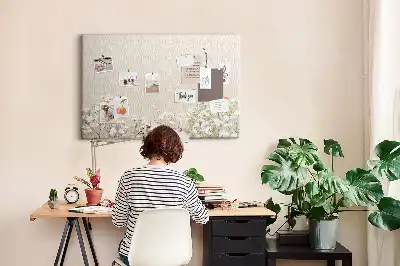 Printed Cork Memo Board Blooming flowers