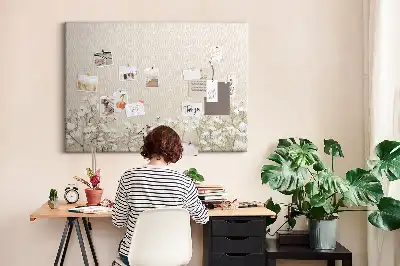 Printed Cork Memo Board Blooming flowers