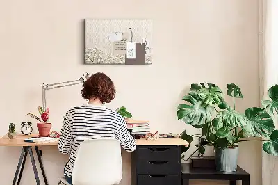 Printed Cork Memo Board Blooming flowers